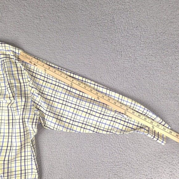 Andre Ghekiere Shirt Mens XL Plaid Button Down Made In France Cotton Long Sleeve - Picture 15 of 15